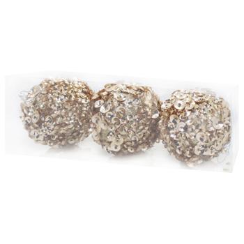 Gold Christmas Balls 8cm 3pcs - buy, prices for - photo 2