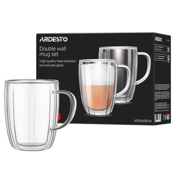 Ardesto Glass Cups Set with Handles 450ml 2pcs - buy, prices for - photo 2