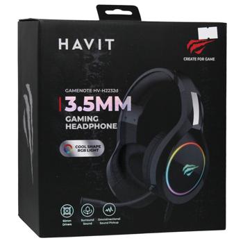 Навушники накладні дротові Havit HV-H2232d з RGB підсвіткою - купить, цены на КОСМОС - фото 3