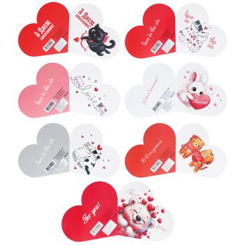 Листівка день Св. Валентина - купити, ціни на КОСМОС - фото 1