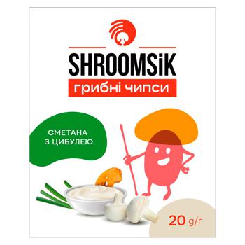 Чипси грибні SHROOMSiK Сметана з цибулею 20г - купити, ціни на - фото 3