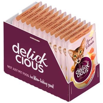 Корм вологий Delickcious Смужки з лососем та сиром для котів 85г - купити, ціни на MasterZoo - фото 2