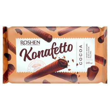 Roshen Konafetto Waffle Tubes with Cream Cocoa Filling 140g - buy, prices for Vostorg - photo 2