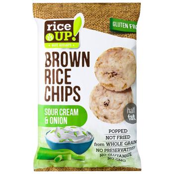 Rice Up! Sour Cream and Onion Brown Rice Chips 60g - buy, prices for METRO - photo 1