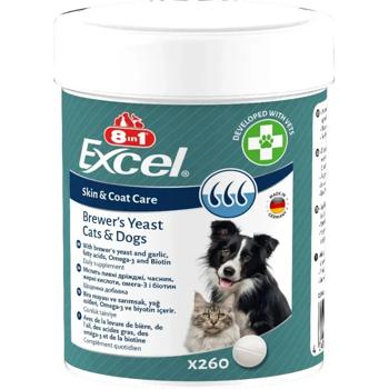 8in1 Excel Brewer's Yeast Skin and Coat Care вітаміни для собак 260 шт - купить, цены на MasterZoo - фото 1