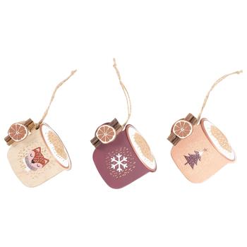 Підвіска ялинкова Actuel Чашка 9см в асортименті - купити, ціни на Auchan - фото 1