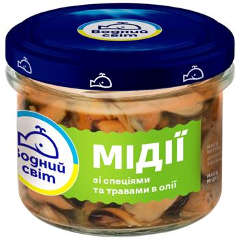 Vodnyi Svit Mussel Meat in Oil with Herbs 170g - buy, prices for Epicentr FOOD - photo 2