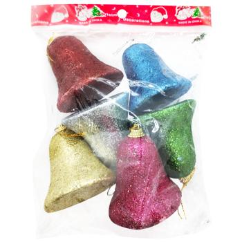 Bells Multicolored Christmas Tree Decoration 6pcs - buy, prices for Tavria V - photo 1