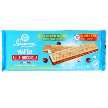 Вафлі Lazzaroni Фундук без глютену та цукру 175г - купити, ціни на КОСМОС - фото 1