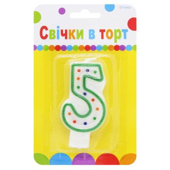 Свеча для торта Party Favors Цифра 5 - купить, цены на NOVUS - фото 1