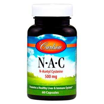 N-ацетилцистеин Carlson Labs NAC 500мг 60 капсул - купить, цены на Biotus - фото 1