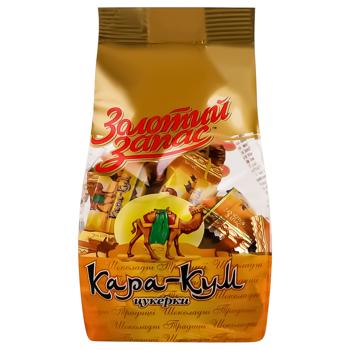Цукерки Золотий Запас Кара-Кум з горіховою начинкою зі шматочками хрусткої вафлі 200г - купити, ціни на - фото 2