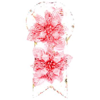 ZED Pink Flowers Christmas Tree Decoration 6.5cm 2pcs - buy, prices for EKO Market - photo 1