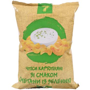 Чипсы 7 со вкусом сметаны и зелени 110г