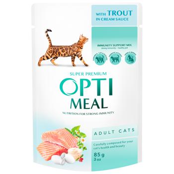 Optimeal Wet Food with Trout for Adult Cats 85g - buy, prices for MasterZoo - photo 1