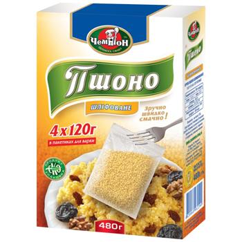Крупа фас. ЧЕМПІОН Пшоно / 4*120г - купить, цены на Торба - фото 1