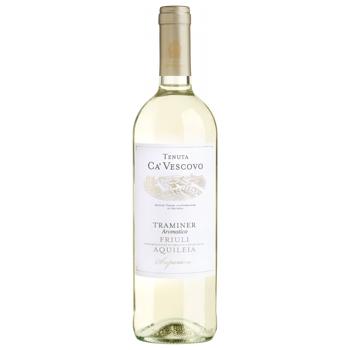 Вино Tenuta Ca'Vescovo Traminer біле сухе 12,5% 0,75л - купити, ціни на КОСМОС - фото 1