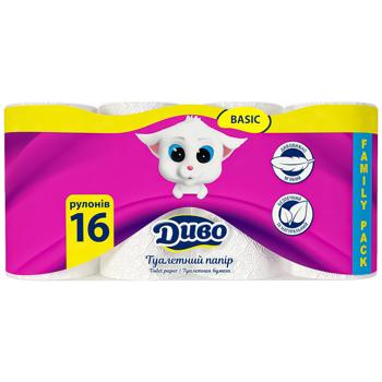Dyvo Basic 2-ply Toilet Paper 16pcs - buy, prices for Auchan - photo 1