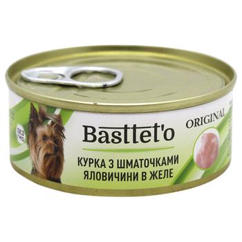 Корм для собак Basttet'o курица с кусочками говядины в желе 85г - купить, цены на МегаМаркет - фото 1