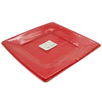 Red Plastic Square Plates 18cm 10pcs - buy, prices for COSMOS - photo 2