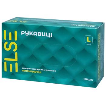 Рукавички Else латексні нестерильні неприпудрені р.L 100шт - купити, ціни на КОСМОС - фото 1