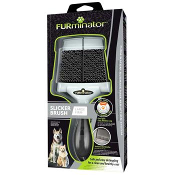 Щітка-пуходерка собак та котів FURminator жорстка 20,5 х 9,5 х 1,5 см L - buy, prices for MasterZoo - photo 1