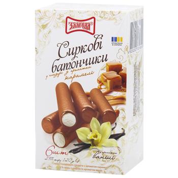 Zlagoda Cottage Cheese Bars Glazed Curds with Caramel and Vanilla Aroma 23% 120g - buy, prices for Ideal - photo 1