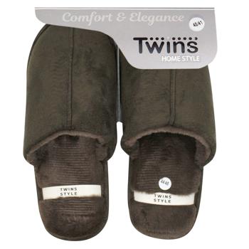 Twins Suede Indoor Men's Slippers with Fur s.40-45 - buy, prices for NOVUS - photo 3