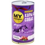 Корм вологий My Champion шматочки в соусі з телятиною для дорослих собак 1240г