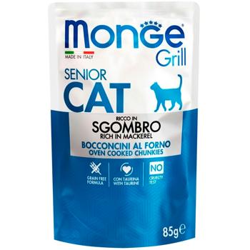 Корм вологий Monge Grill зі скумбрією для літніх котів 85г - купити, ціни на MasterZoo - фото 1