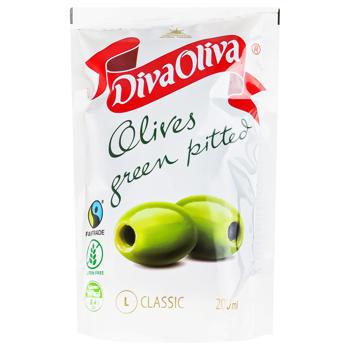 Diva Oliva Pitted Green Olives  200ml