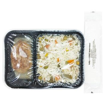 Котлета кур.з рис.та овоч.300г (лоток+рукав+стол.набір) - купить, цены на Чудо Маркет - фото 4