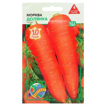 Agrokontrakt Carrot Dolyanka Seeds 10g - buy, prices for MegaMarket - photo 1