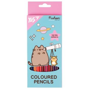 Yes Pusheen Cheek Double-sided Colored Pencils 24 Colors 12pcs - buy, prices for Auchan - photo 1