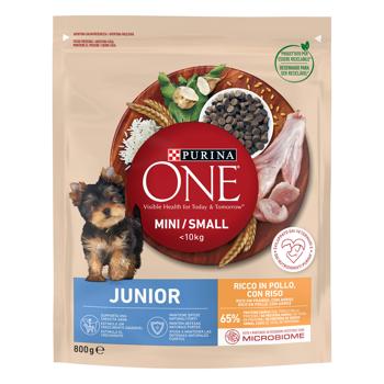 Purina One Junior Dry Food with Chicken and Rice for Puppies of Small Breeds 800g - buy, prices for MasterZoo - photo 1