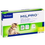 Таблетка для кошек Virbac Milpro от 0,5 до 2кг для лечения гельминтозов 4 мг/10 мг 1шт