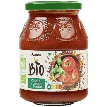 Auchan Bio Tomato Pulp with Basil Tomato Paste 400g - buy, prices for Auchan - photo 1