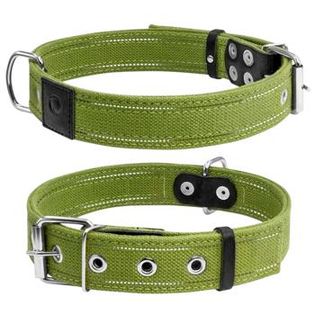 Ошейник для собак Collar брезентовый двойной 51-63см/35мм зеленый - купить, цены на MasterZoo - фото 3