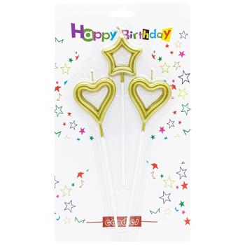 Set of Сandles for Сake Hearts and Star 3pcs - buy, prices for - photo 2