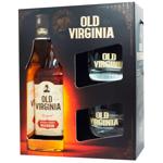 Віскі Old Virginia 40% 0,7л + 2 склянки