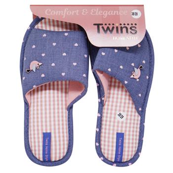 Twins Bird Women's Home Slippers s.36-40 Turquoise Jeans in Assortment - buy, prices for - photo 3