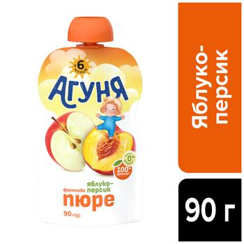 Пюре Агуня Яблоко-персик 90г - купить, цены на КОСМОС - фото 2