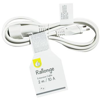 Auchan White Extension Cable 10A 2m - buy, prices for Auchan - photo 1