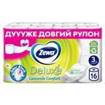 Туалетний папір Zewa Deluxe Ромашка білий 3-шаровий 16шт