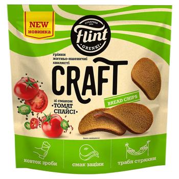 Flint Craft Grenki Rye-Wheat Wavy Spicy Tomato Flavored Croutons 80g - buy, prices for Chudo Market - photo 1