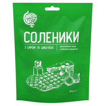 Снеки Снеки Світу Соленики с сыром и луком хрустящие 85г