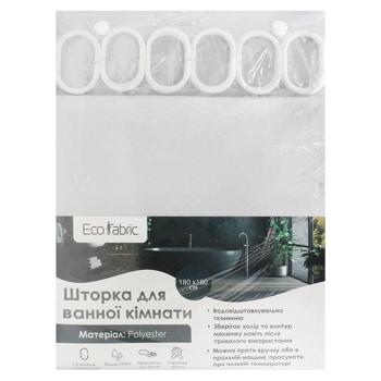 Шторка для ванної Eco Fabric з кільцями 180х180см сірий
