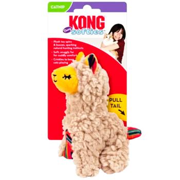 Игрушка мягкая для кошек Kong Softies Buzzy Лама для кошек с жужжанием и кошачьей мятой 8,3х5,7см