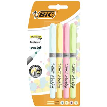 Маркер текстовый BIC Highlighter Grip Pastel 4шт