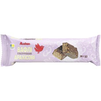 Auchan Glazed Peanut Waffles 36g